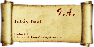 Istók Axel névjegykártya